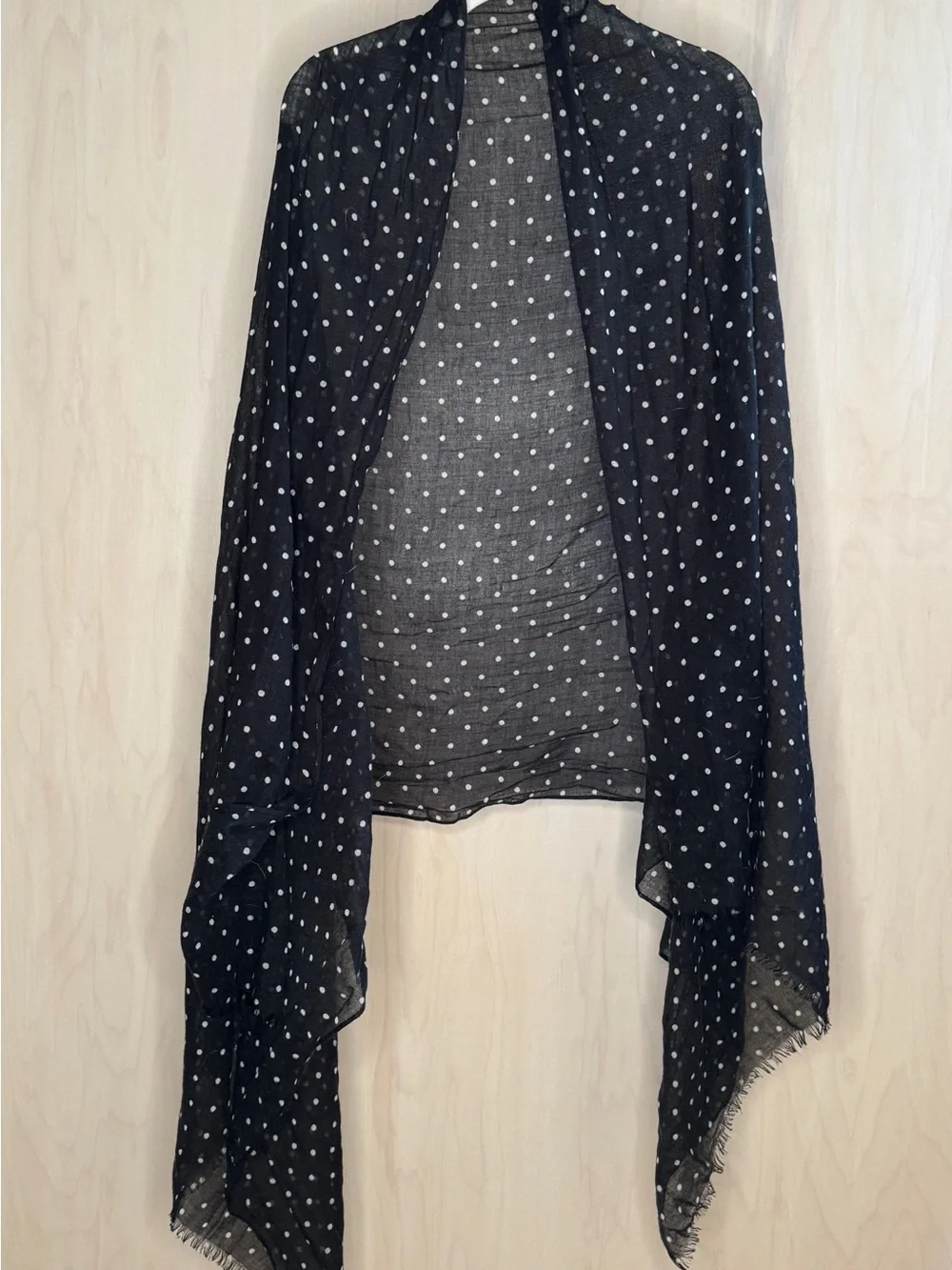 Black Polka Dot Sheer Wrap Scarf